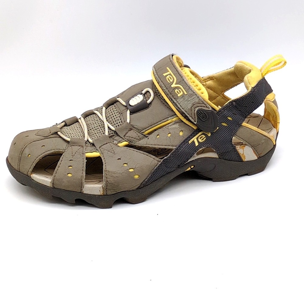 Teva‎ Shoes Womens Mermaid Dozer Green 8 Leather Sport Sandals Hook Loop 6944